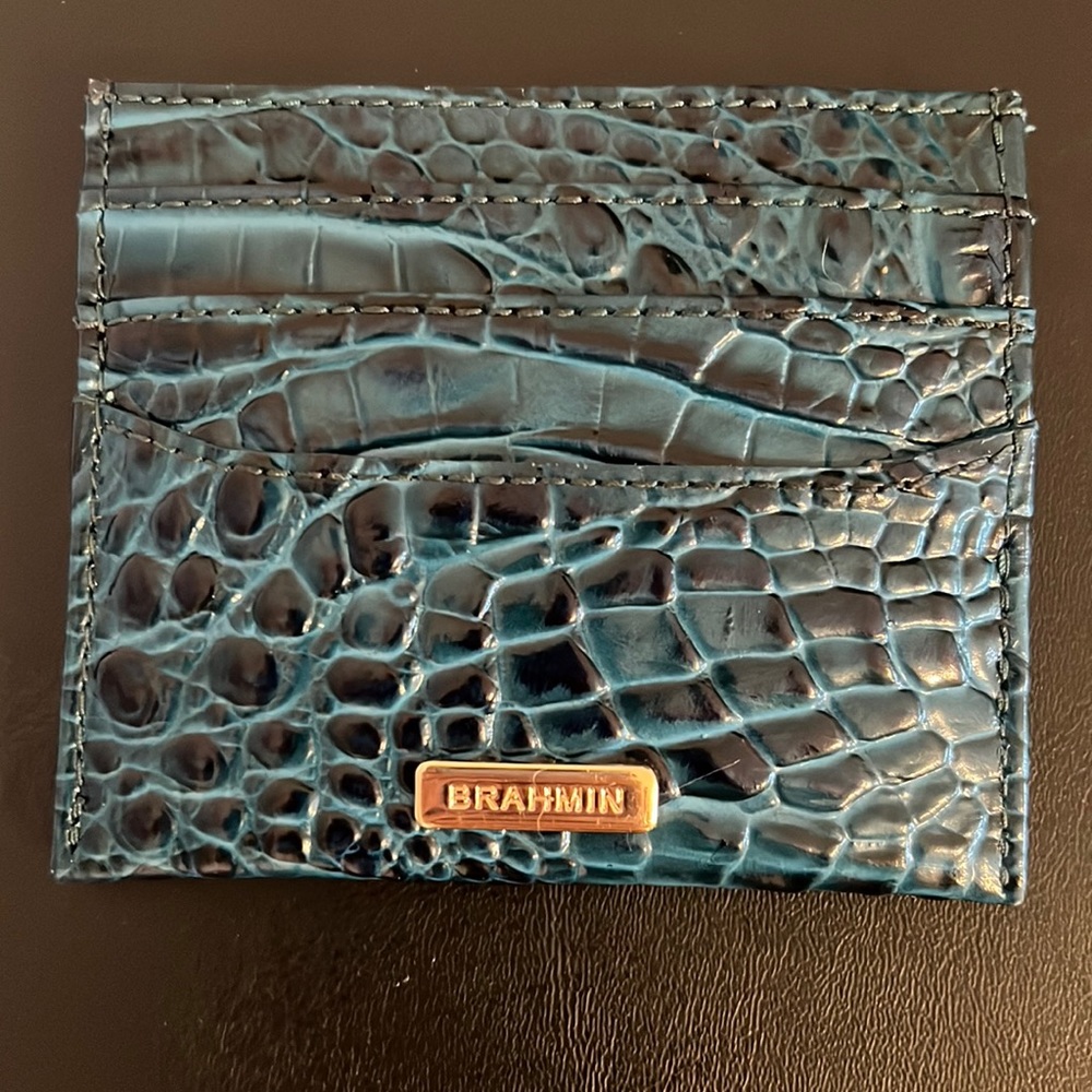 Turquoise Brahmin Card Wallet.